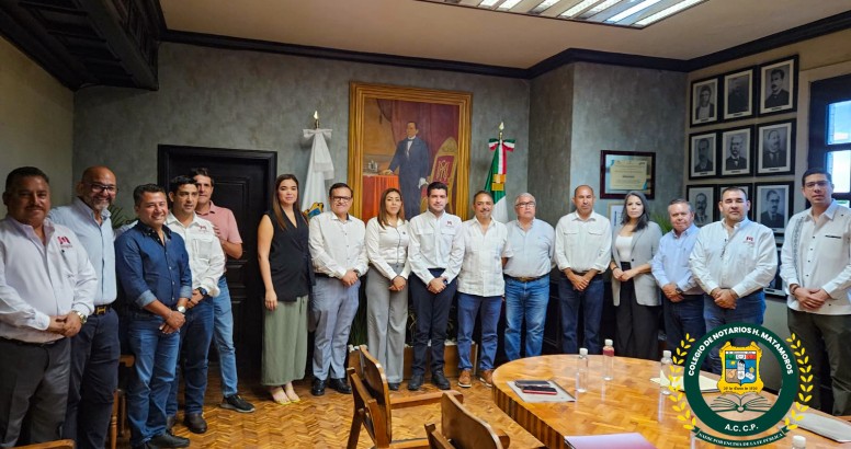 Colegio de Notarios de Matamoros sostuvo una reunión con autoridades del Gobierno Municipal de Matamoros.